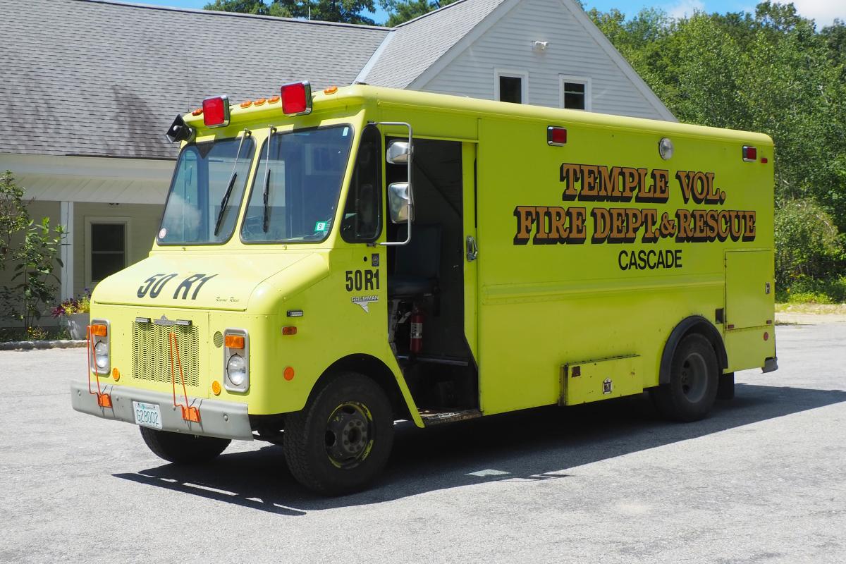 Cascade Truck- 1979 Grumman van. Used to fill SCBA bottles at fire calls. Can carry 3 firefighters.
